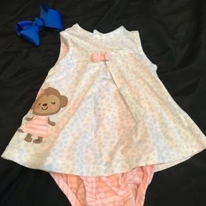 Carter’s Animal Print Onesie Dress with Monkey! 🐒